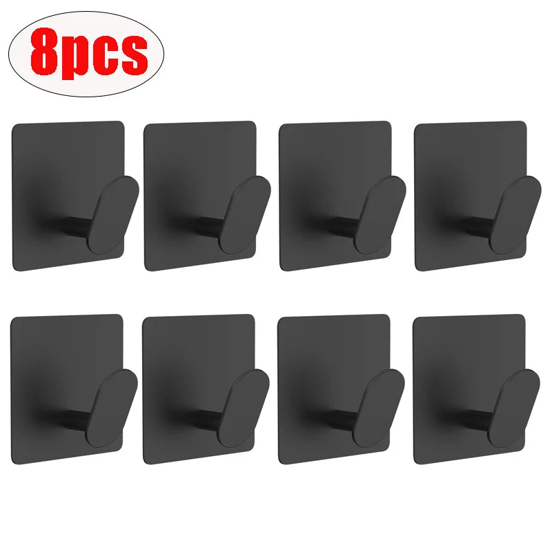 Stainless Steel Adhesive Wall Hooks (1–4 PCS)