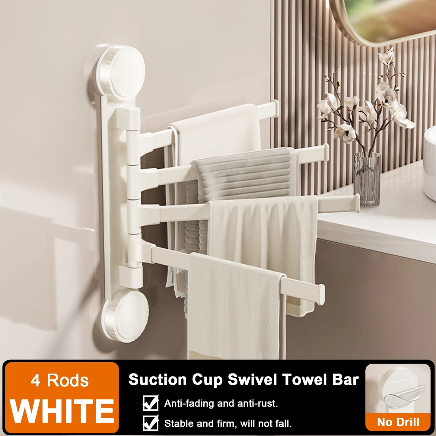 Adjustable Aluminum Suction Towel Rack