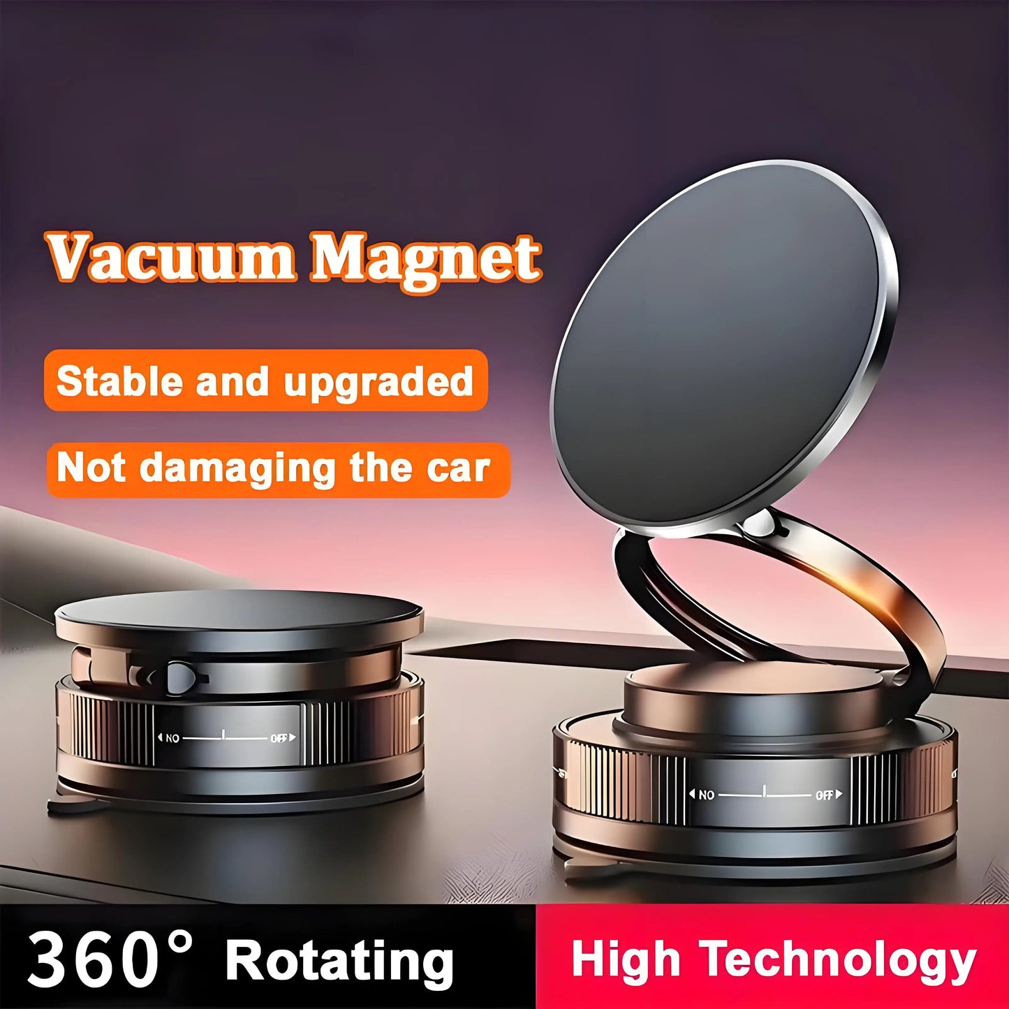 Magnetic Vacuum Suction Phone Mount