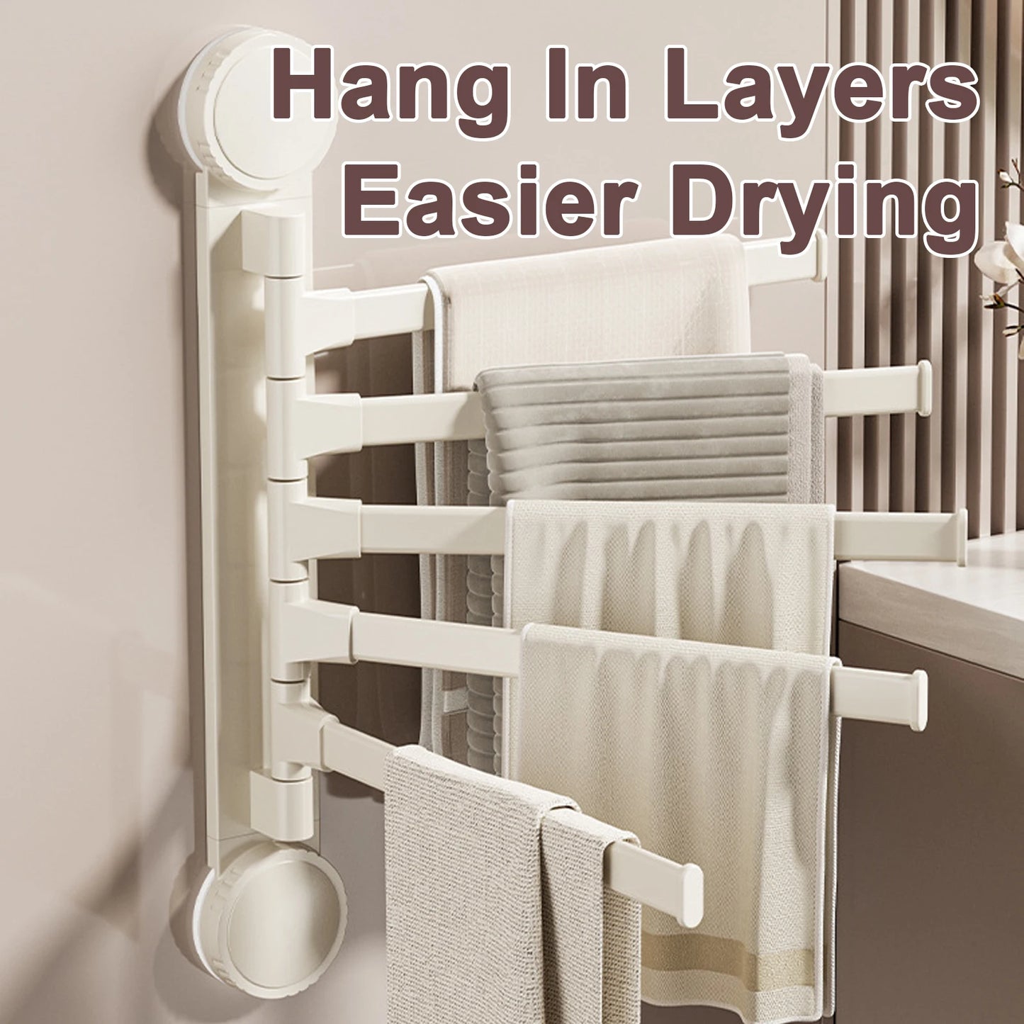 Adjustable Aluminum Suction Towel Rack