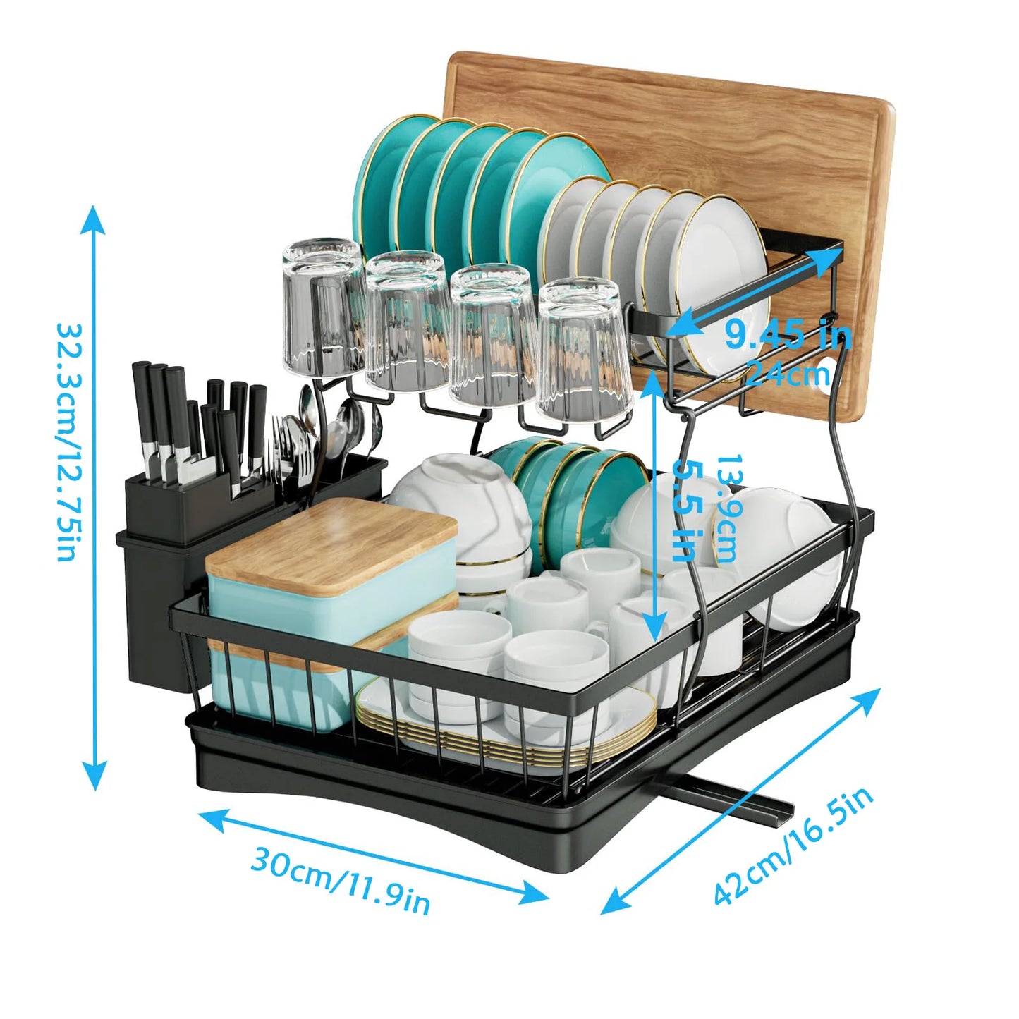 Heavy-Duty 2-Tier Kitchen Dish Rack