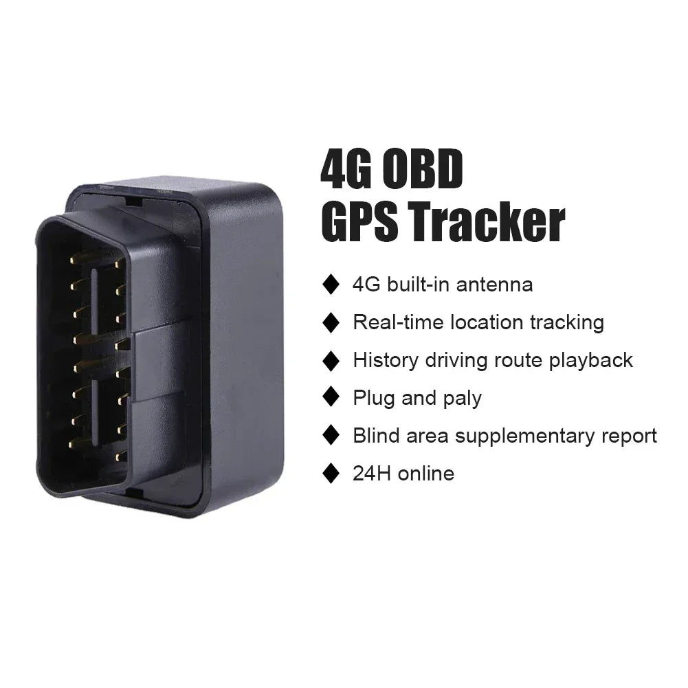 GPS Tracker OBD 2G/4G Car Anti-Theft Device with Geofence & Free App