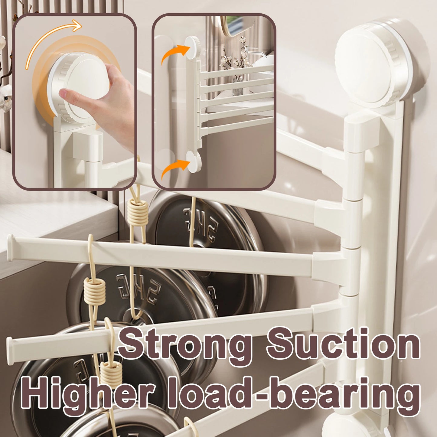 Adjustable Aluminum Suction Towel Rack