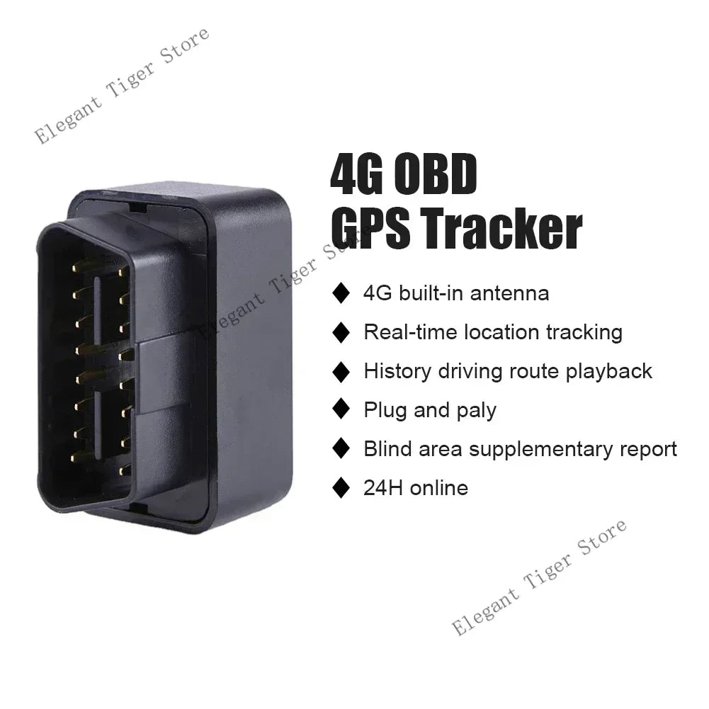 GPS Tracker OBD 2G/4G Car Anti-Theft Device with Geofence & Free App