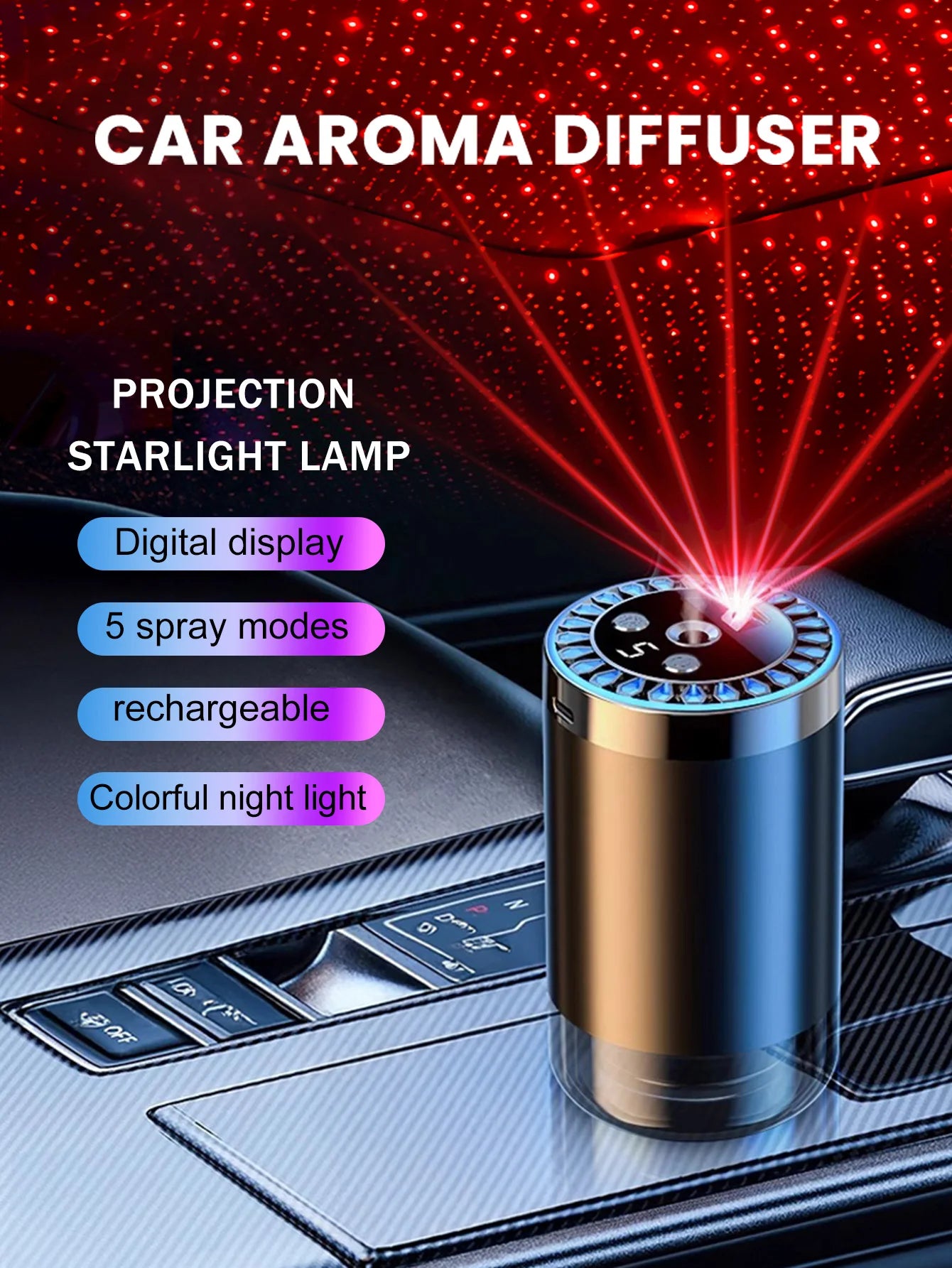 Smart Starlight Lamp & Car Essential Oil Diffuser