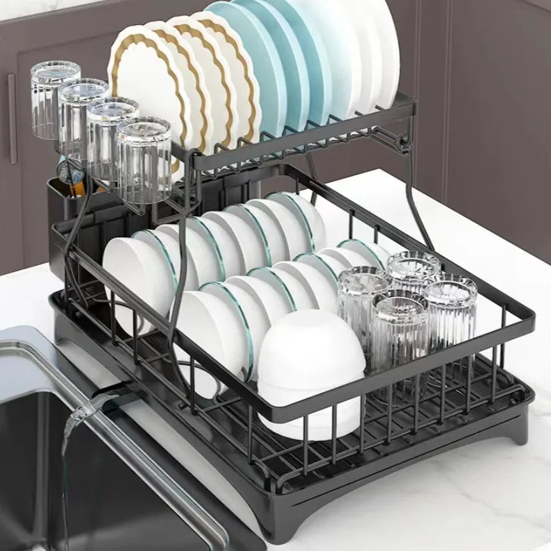 Heavy-Duty 2-Tier Kitchen Dish Rack