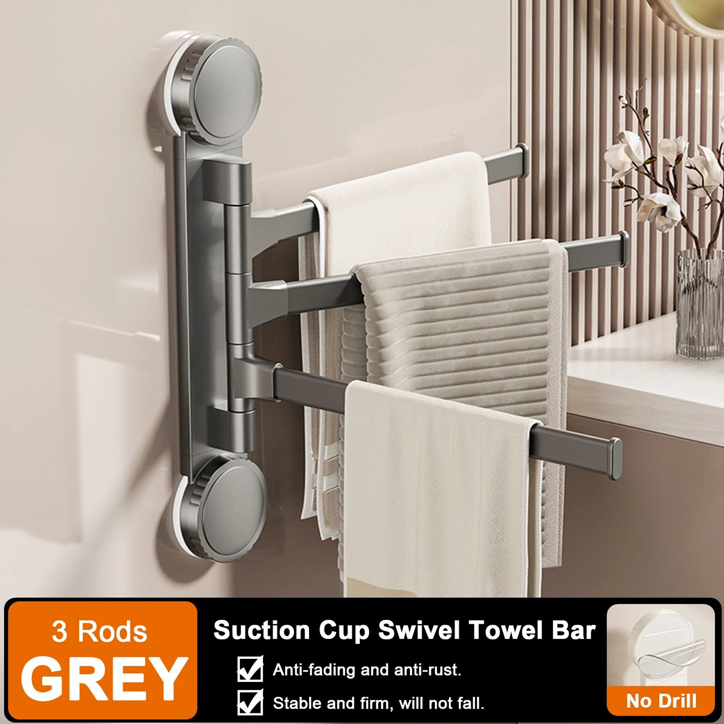 Adjustable Aluminum Suction Towel Rack