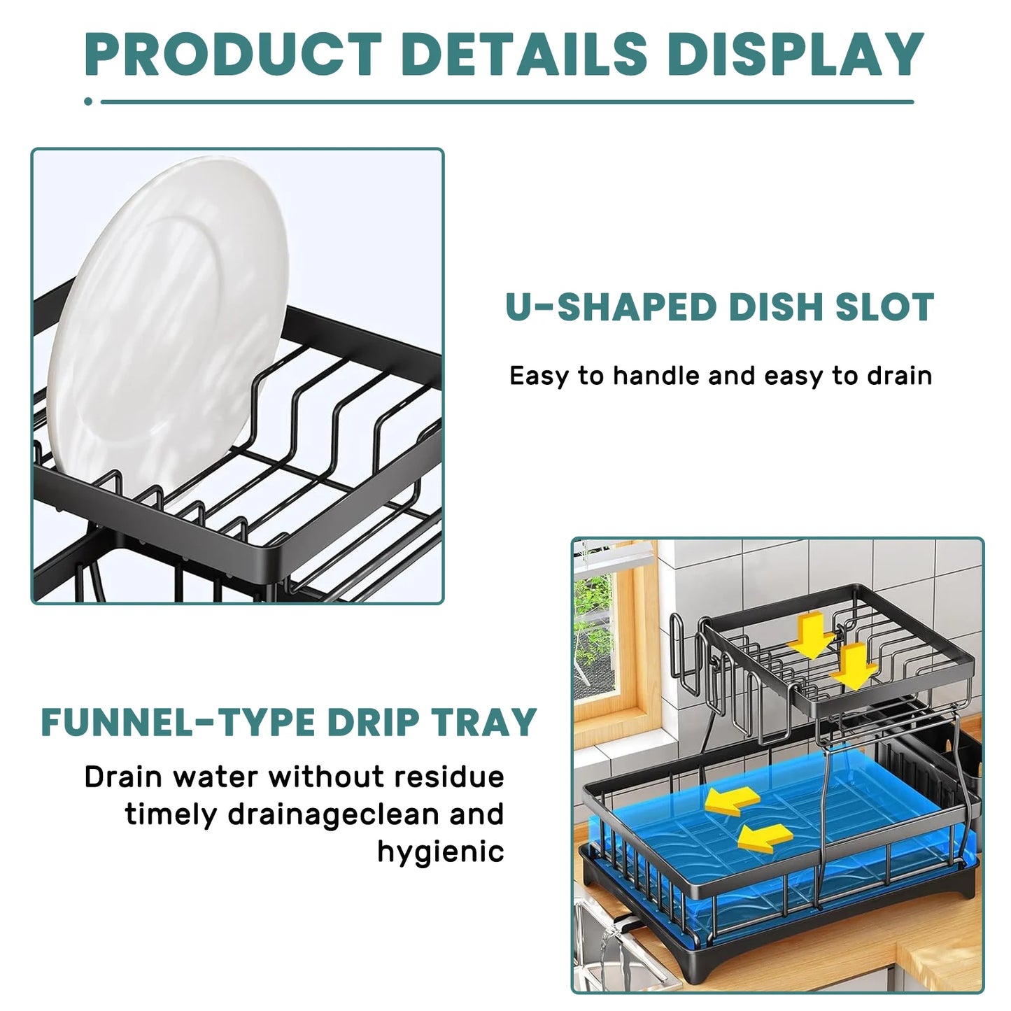 Heavy-Duty 2-Tier Kitchen Dish Rack
