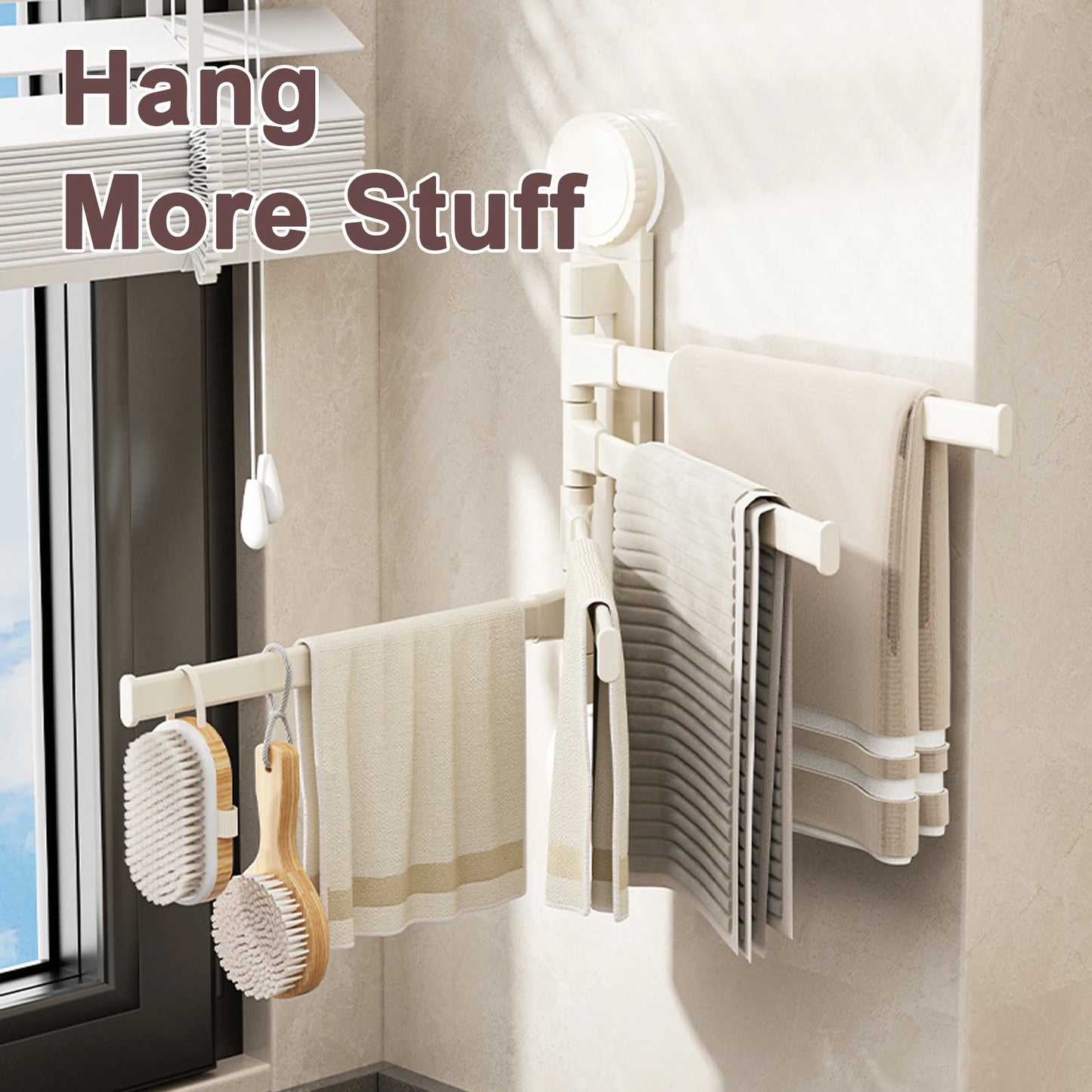 Adjustable Aluminum Suction Towel Rack