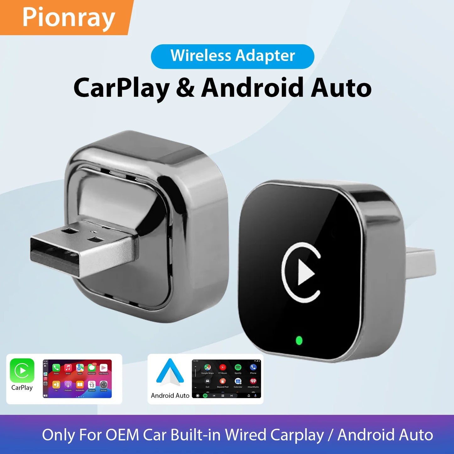 Pionray Wireless CarPlay & Android Auto Adapter